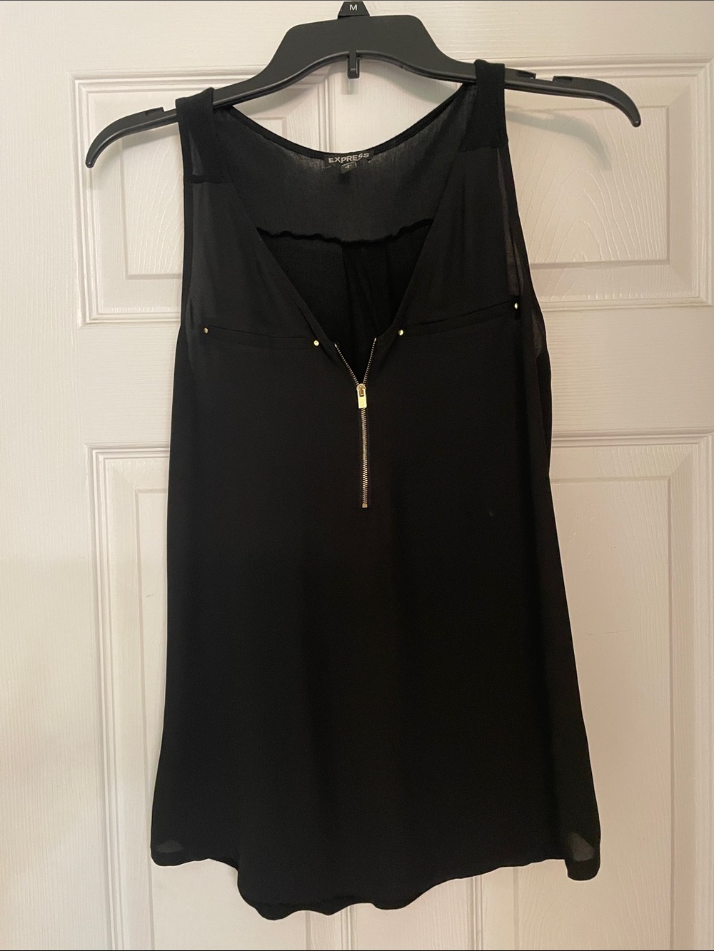 Express Black Sleeveless Zip-Front Camisole